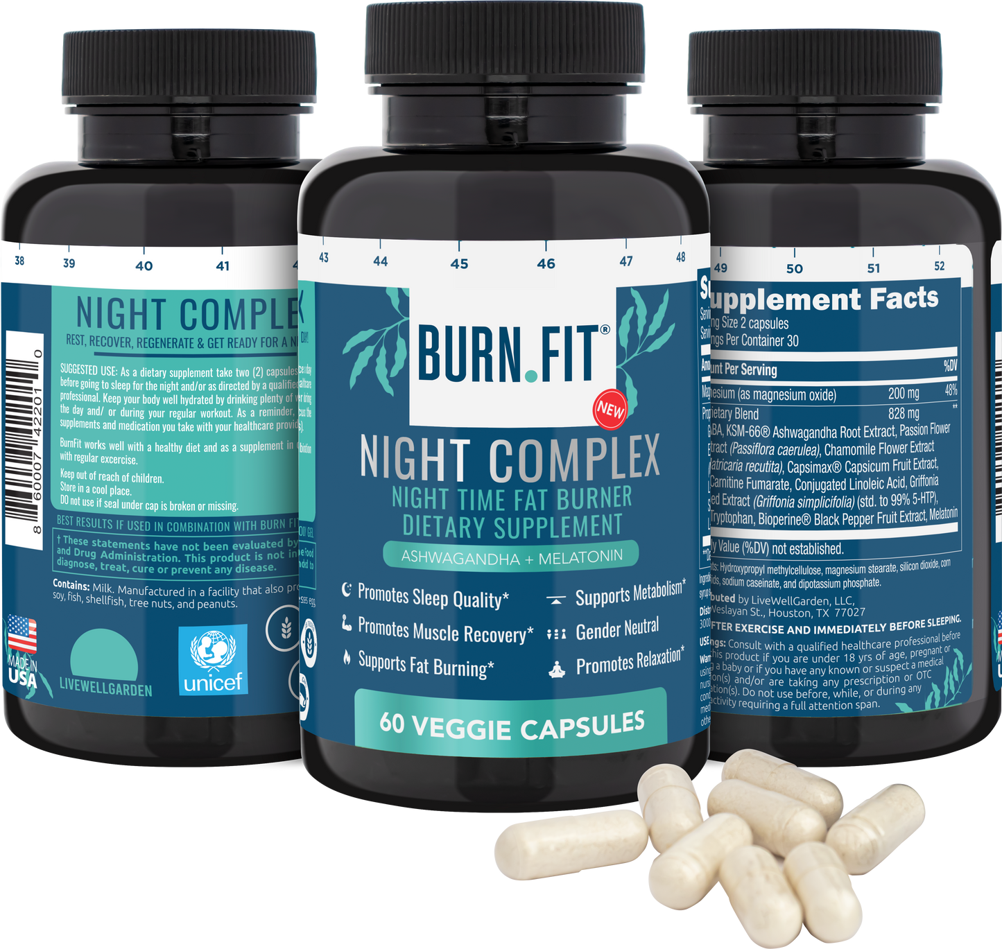 Burn.Fit Night Complex Capsules Sleep Aid and Weight Loss Aid Supplement